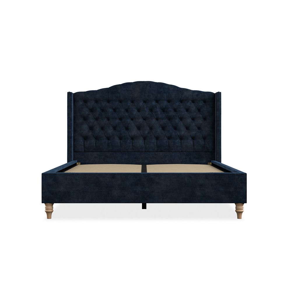 Kendal King-Size Bed with Winged Headboard in Heritage Velvet - Royal Blue 3