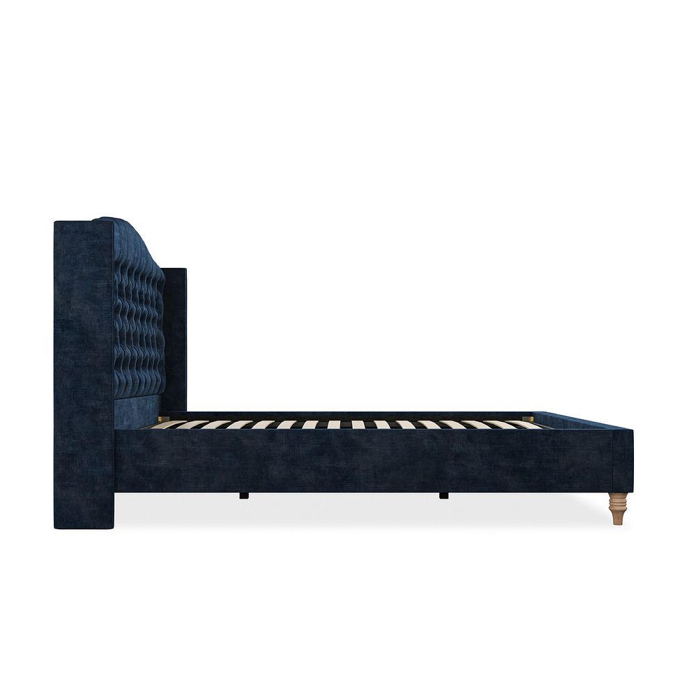 Kendal King-Size Bed with Winged Headboard in Heritage Velvet - Royal Blue 4