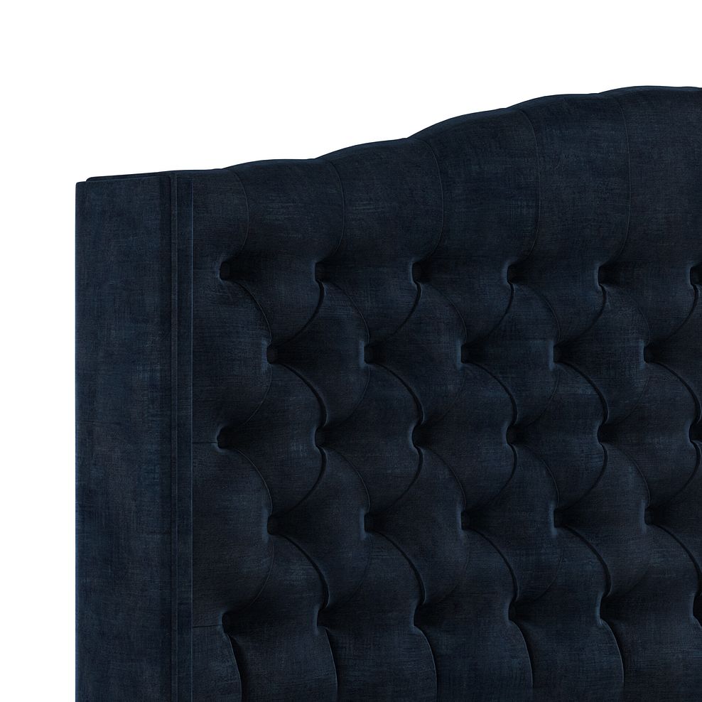 Kendal King-Size Bed with Winged Headboard in Heritage Velvet - Royal Blue 5