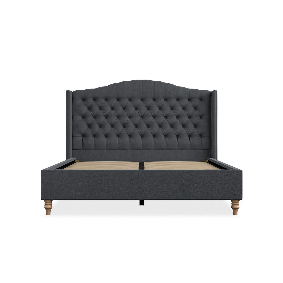 Kendal King-Size Bed with Winged Headboard in Venice Fabric - Anthracite 3