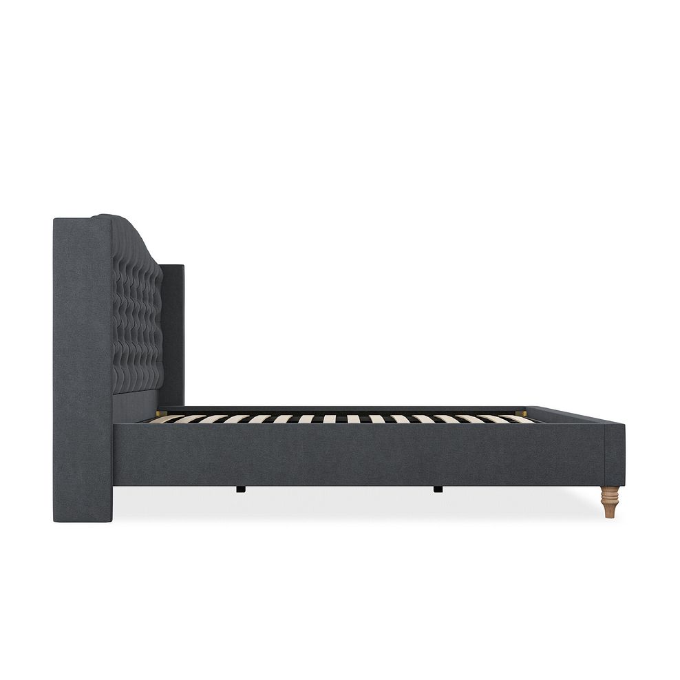 Kendal King-Size Bed with Winged Headboard in Venice Fabric - Anthracite 4