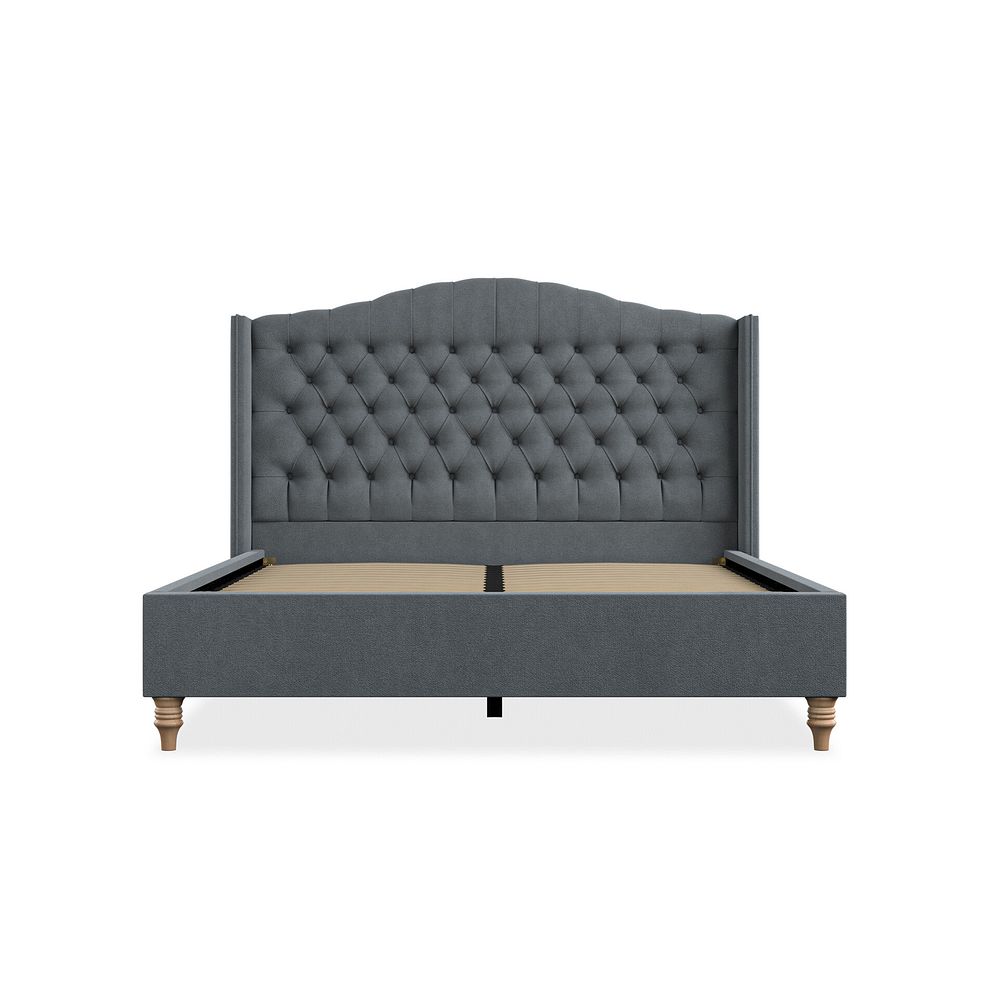 Kendal King-Size Bed with Winged Headboard in Venice Fabric - Graphite 3