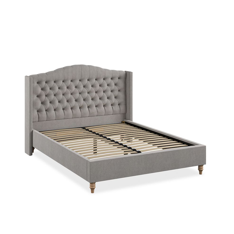 Kendal King-Size Bed with Winged Headboard in Venice Fabric - Grey 2