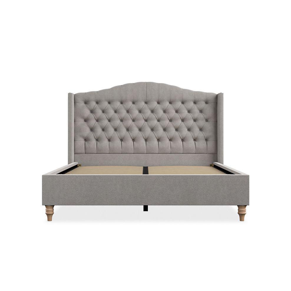Kendal King-Size Bed with Winged Headboard in Venice Fabric - Grey 3
