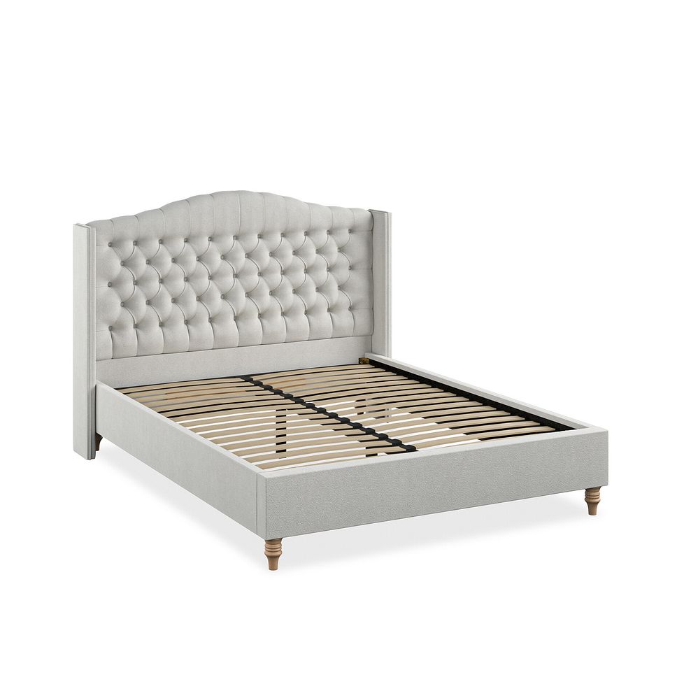Kendal King-Size Bed with Winged Headboard in Venice Fabric - Silver 2