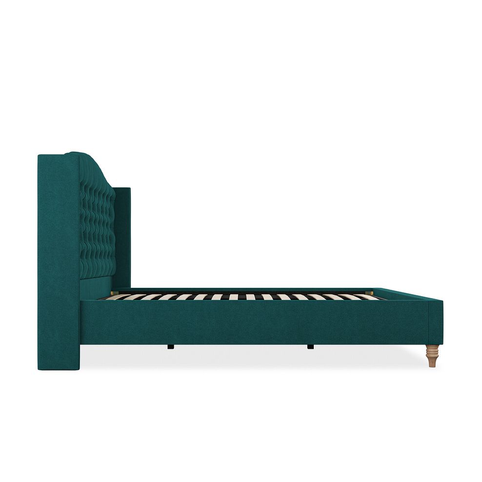 Kendal King-Size Bed with Winged Headboard in Venice Fabric - Teal 4