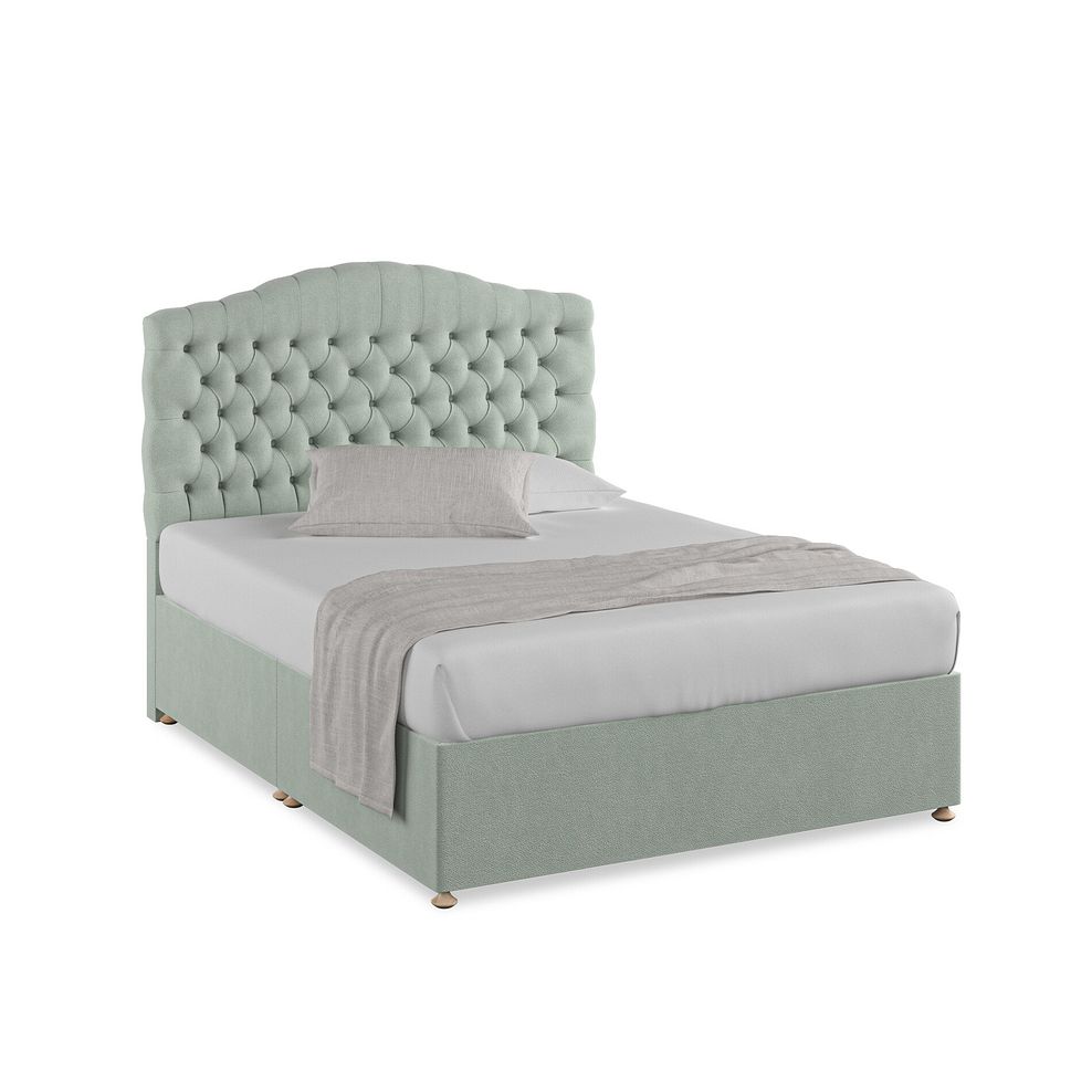 Kendal King-Size Divan Bed in Venice Fabric - Duck Egg 1