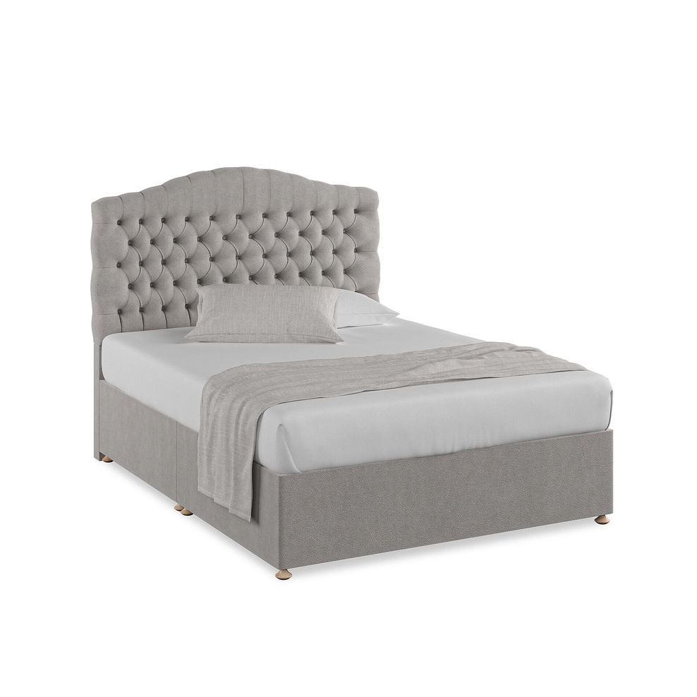 Kendal King-Size Divan Bed in Venice Fabric - Grey 1