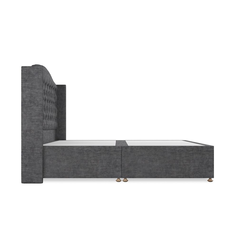 Kendal King-Size Divan Bed with Winged Headboard in Brooklyn Fabric - Asteroid Grey 4