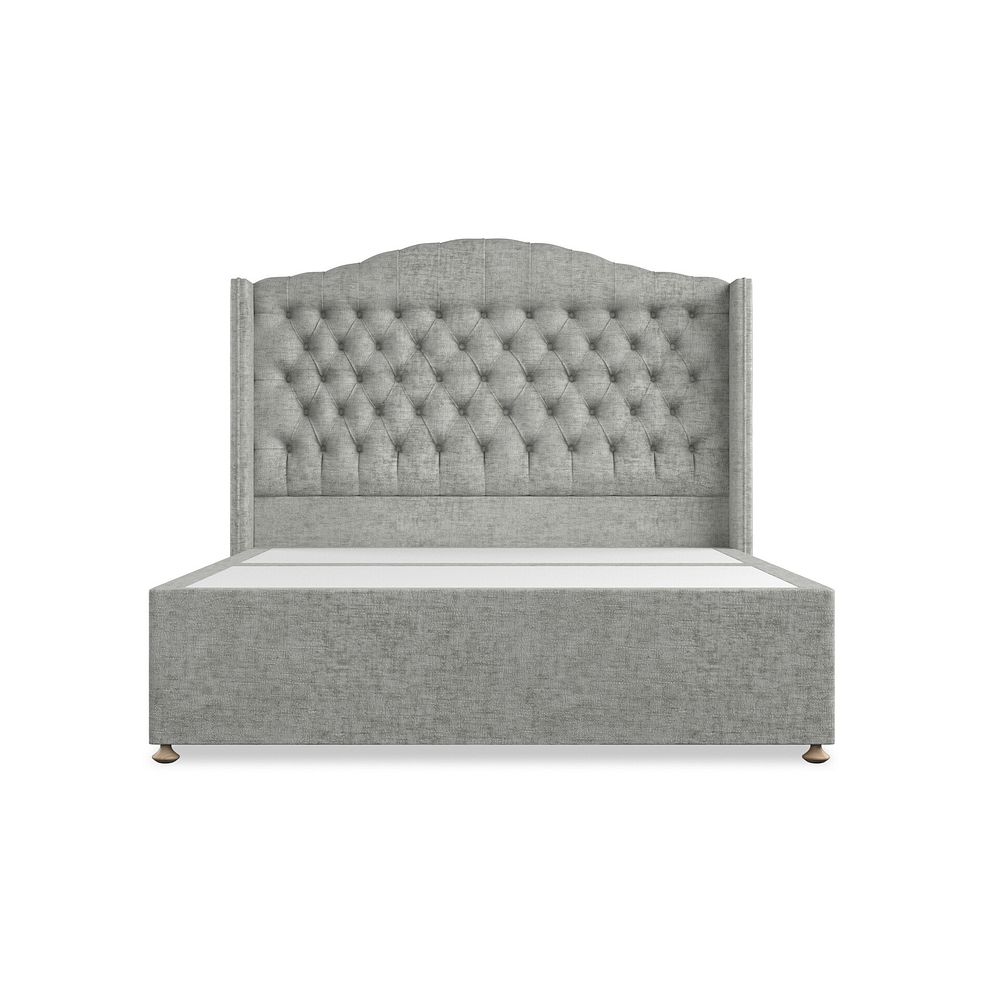 Kendal King-Size Divan Bed with Winged Headboard in Brooklyn Fabric - Fallow Grey 3