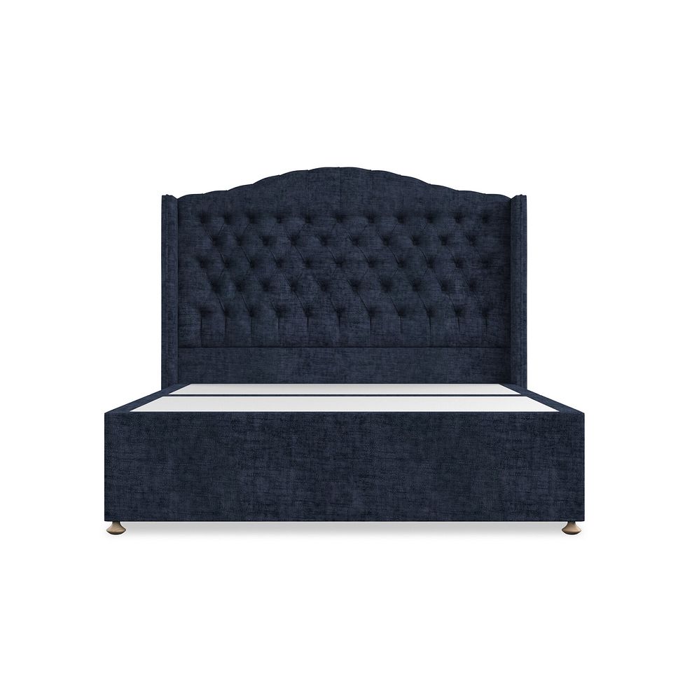 Kendal King-Size Divan Bed with Winged Headboard in Brooklyn Fabric - Hummingbird Blue 3