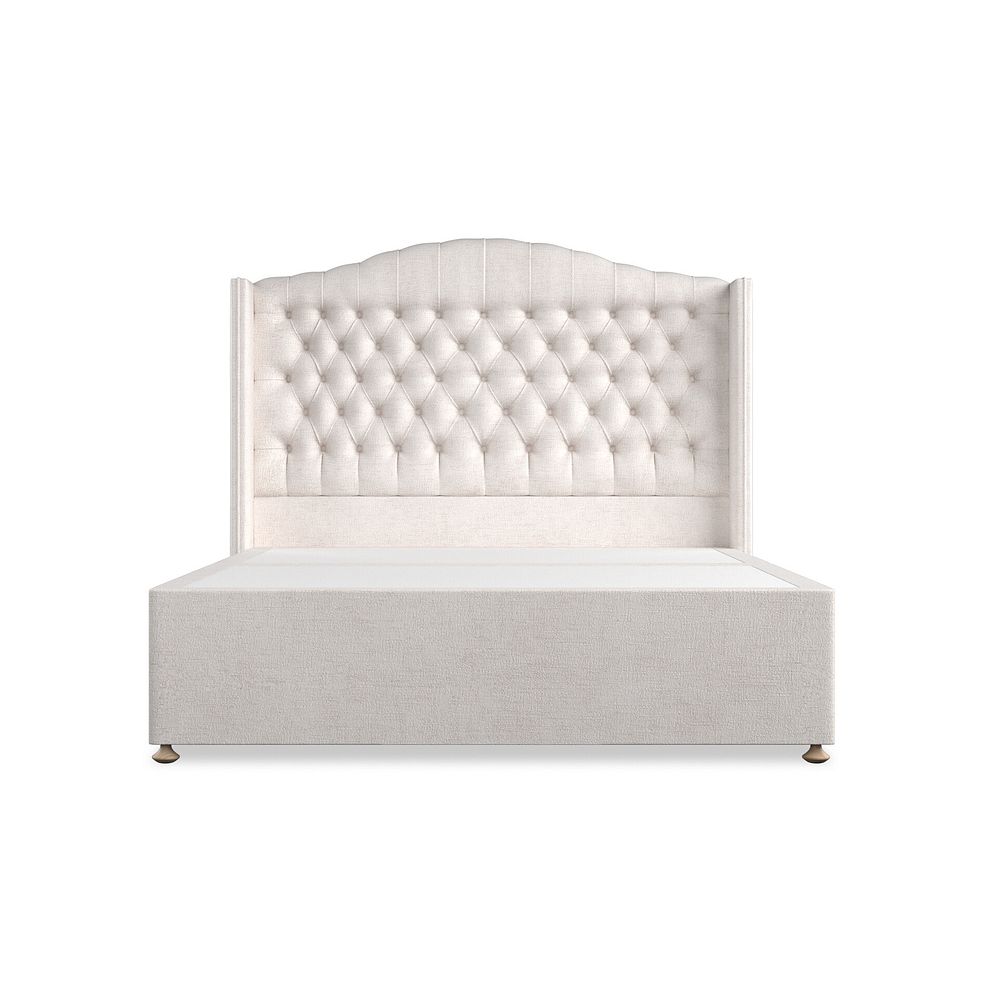 Kendal King-Size Divan Bed with Winged Headboard in Brooklyn Fabric - Lace White 3