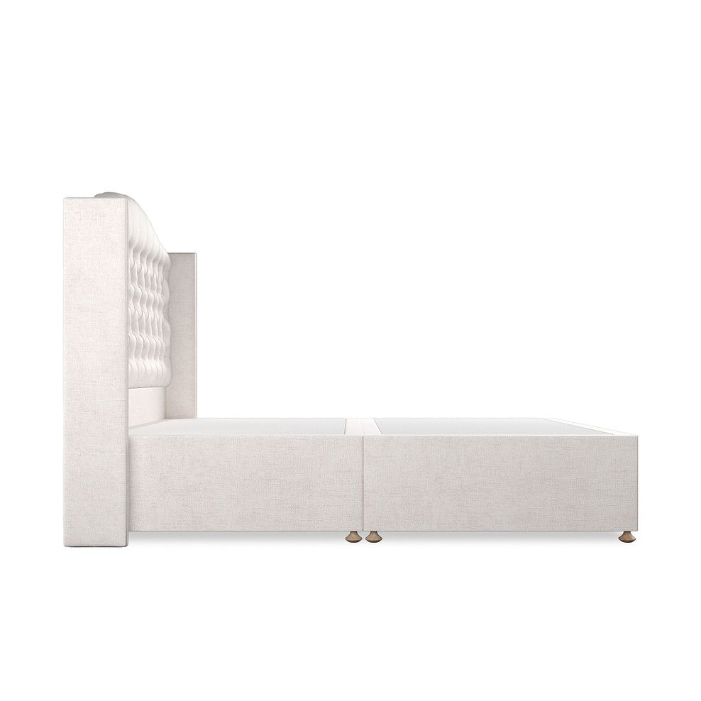 Kendal King-Size Divan Bed with Winged Headboard in Brooklyn Fabric - Lace White 4