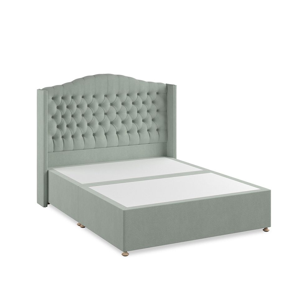 Kendal King-Size Divan Bed with Winged Headboard in Venice Fabric - Duck Egg 2