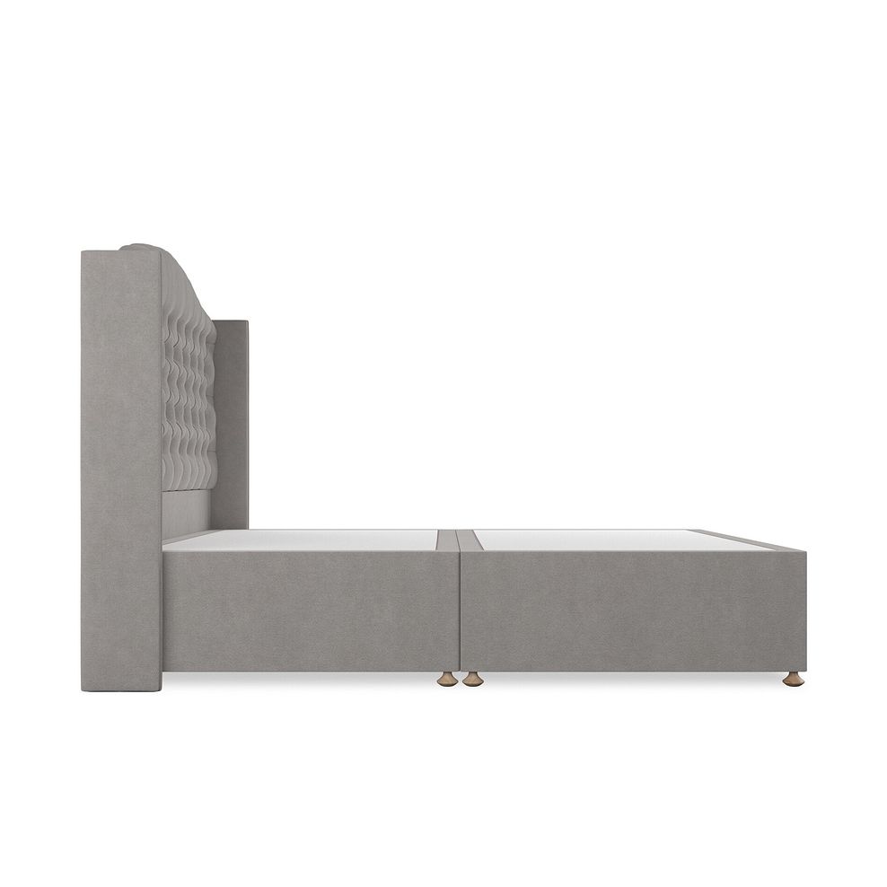 Kendal King-Size Divan Bed with Winged Headboard in Venice Fabric - Grey 4
