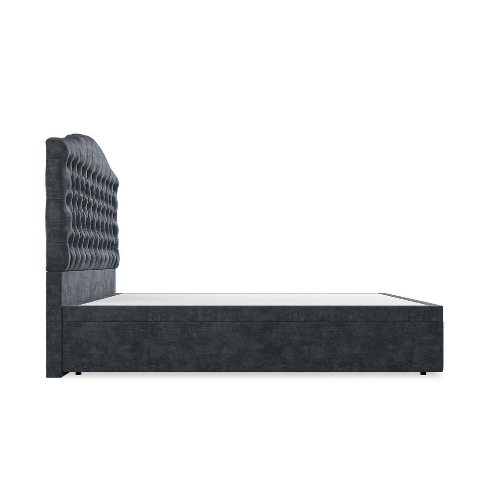 Kendal King-Size Storage Ottoman Bed in Heritage Velvet - Charcoal 5
