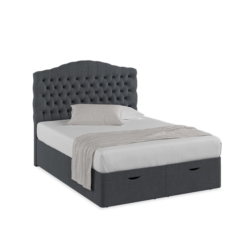 Kendal King-Size Storage Ottoman Bed in Venice Fabric - Anthracite 1