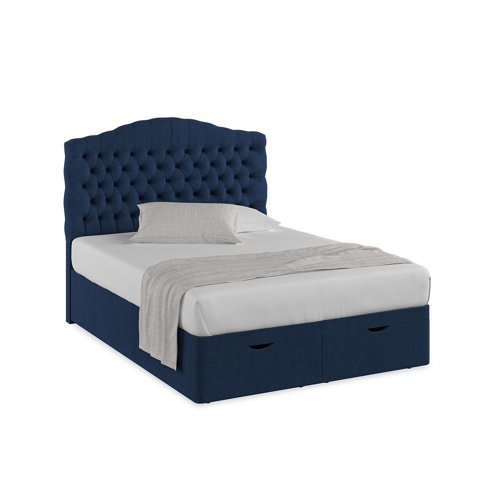Kendal King-Size Storage Ottoman Bed in Venice Fabric - Marine 1
