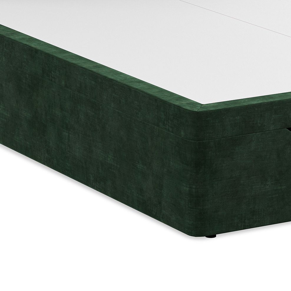 Kendal King-Size Storage Ottoman Bed with Winged Headboard in Heritage Velvet - Bottle Green 6