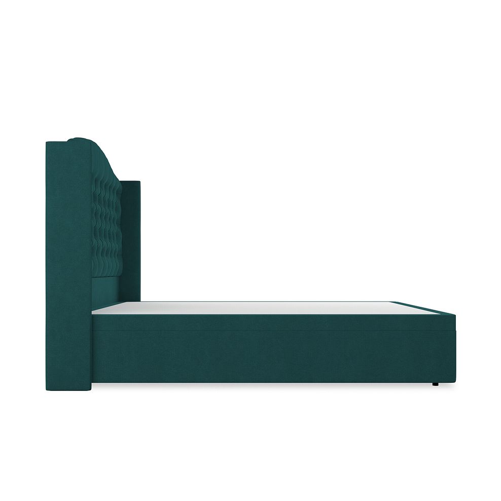 Kendal King-Size Storage Ottoman Bed with Winged Headboard in Venice Fabric - Teal 5