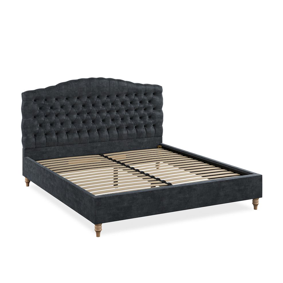 Kendal Super King-Size Bed in Heritage Velvet - Charcoal 2