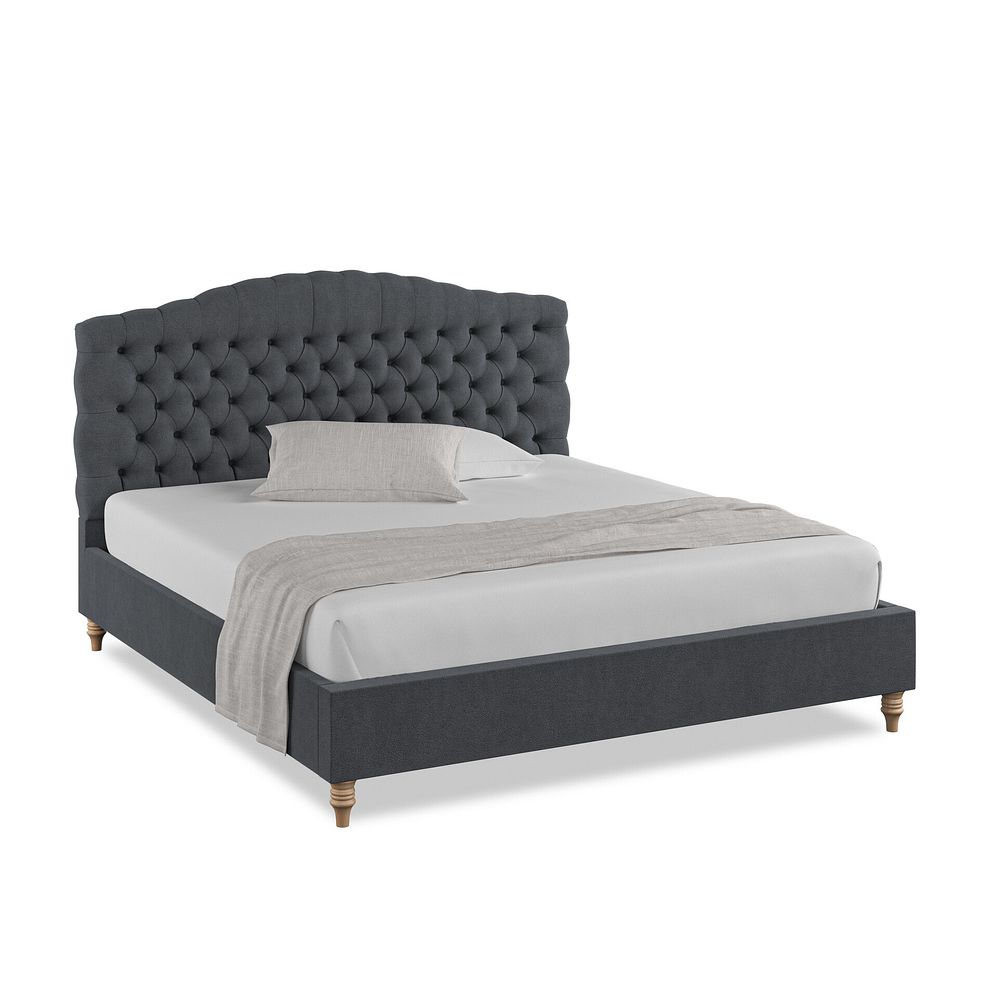Kendal Super King-Size Bed in Venice Fabric - Anthracite 1