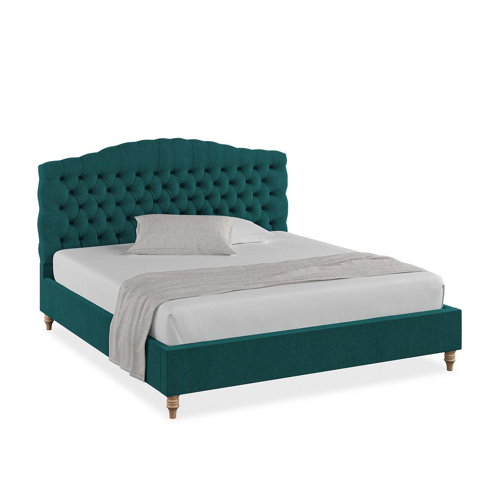 Kendal Super King-Size Bed in Venice Fabric - Teal 1