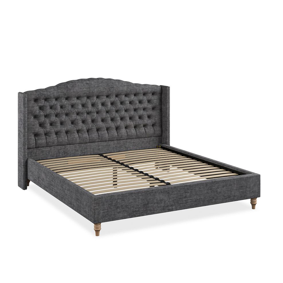 Kendal Super King-Size Bed with Winged Headboard in Brooklyn Fabric - Asteroid Grey 2