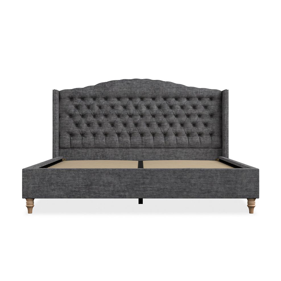 Kendal Super King-Size Bed with Winged Headboard in Brooklyn Fabric - Asteroid Grey 3