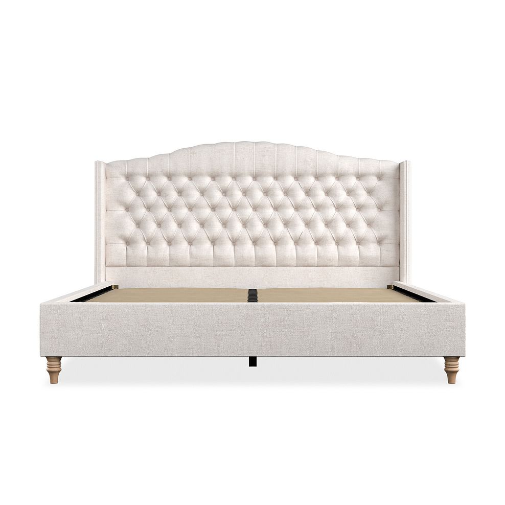 Kendal Super King-Size Bed with Winged Headboard in Brooklyn Fabric - Lace White 3
