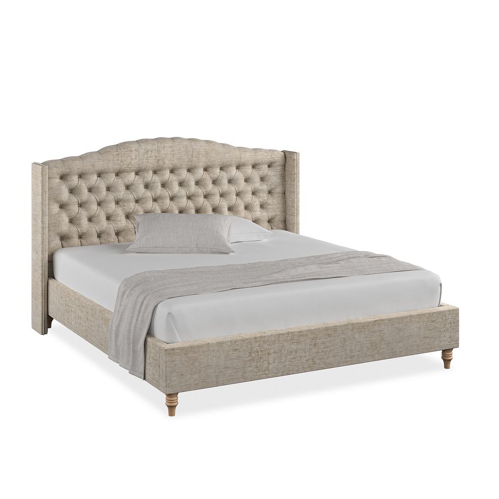 Kendal Super King-Size Bed with Winged Headboard in Brooklyn Fabric - Quill Grey 1