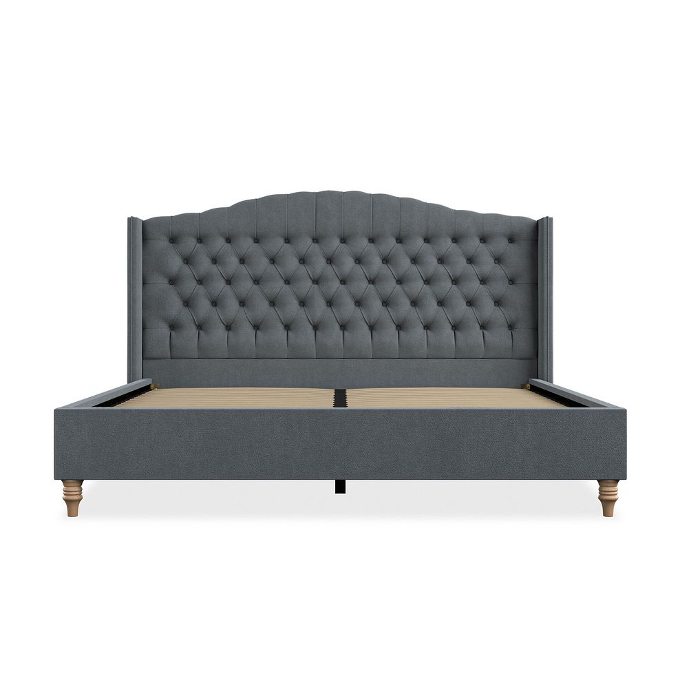 Kendal Super King-Size Bed with Winged Headboard in Venice Fabric - Graphite 3