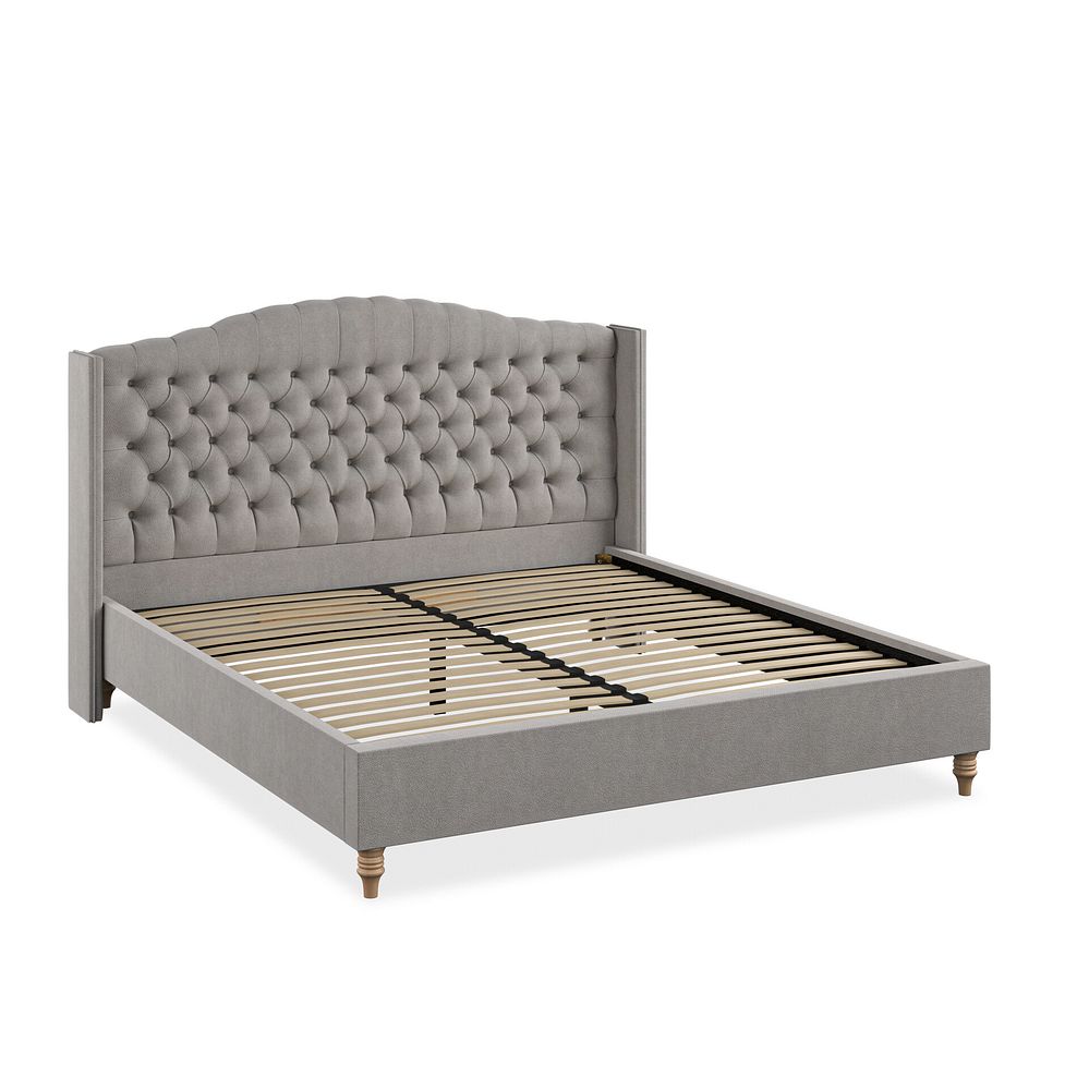 Kendal Super King-Size Bed with Winged Headboard in Venice Fabric - Grey 2