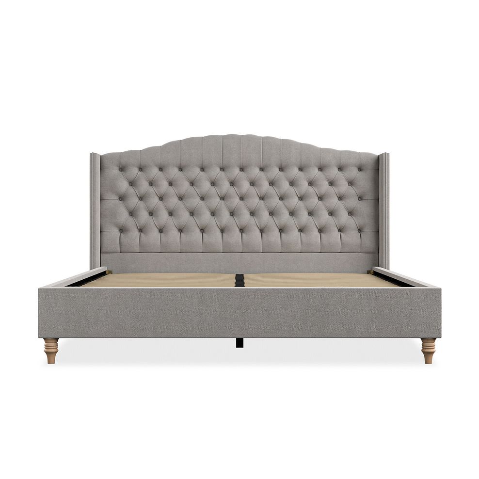 Kendal Super King-Size Bed with Winged Headboard in Venice Fabric - Grey 3