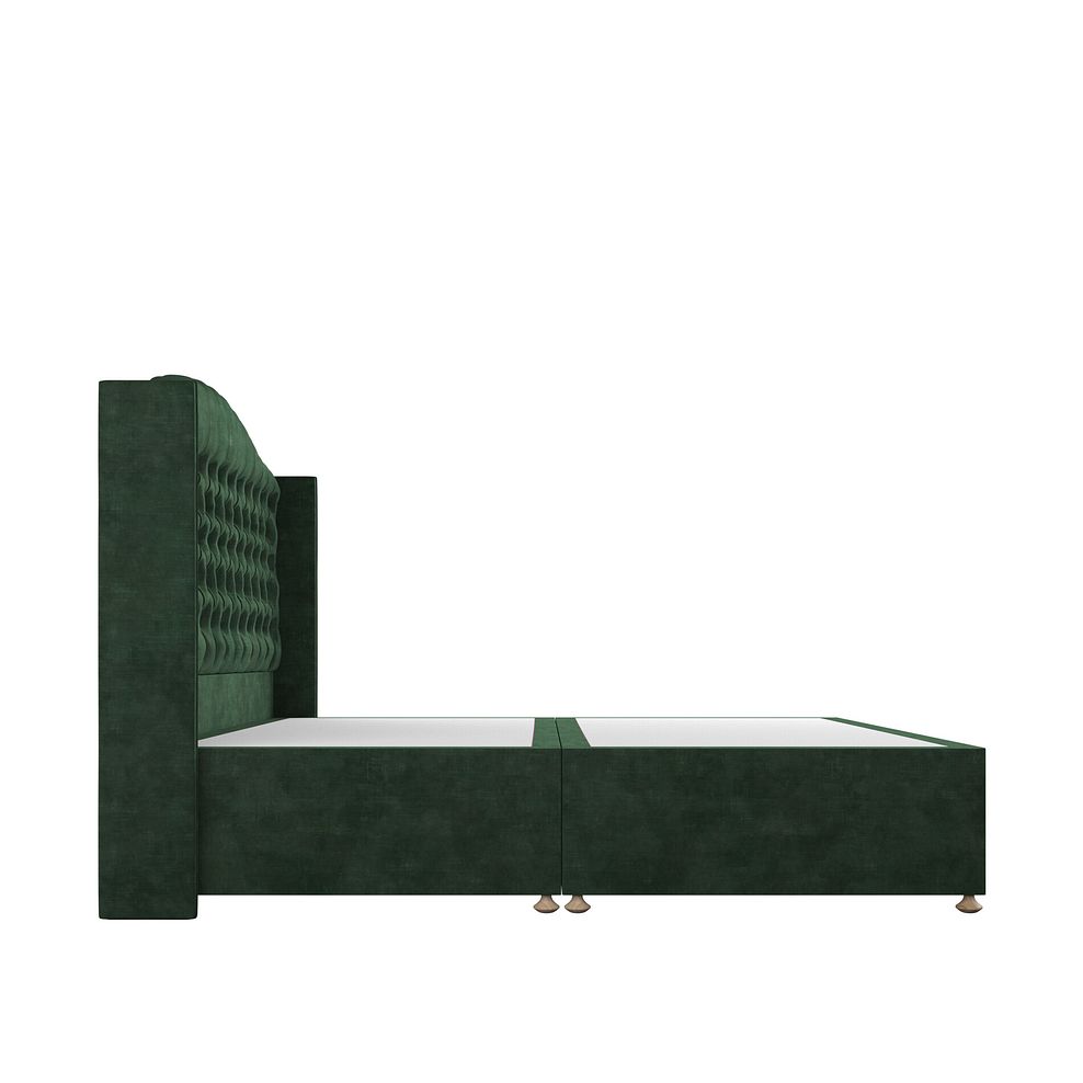 Kendal Super King-Size Divan Bed with Winged Headboard in Heritage Velvet - Bottle Green 4