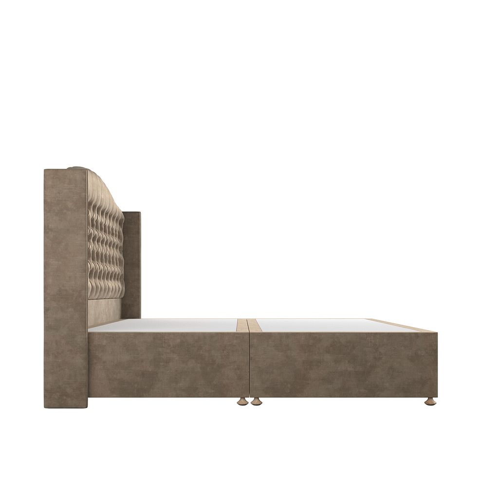 Kendal Super King-Size Divan Bed with Winged Headboard in Heritage Velvet - Cedar 4