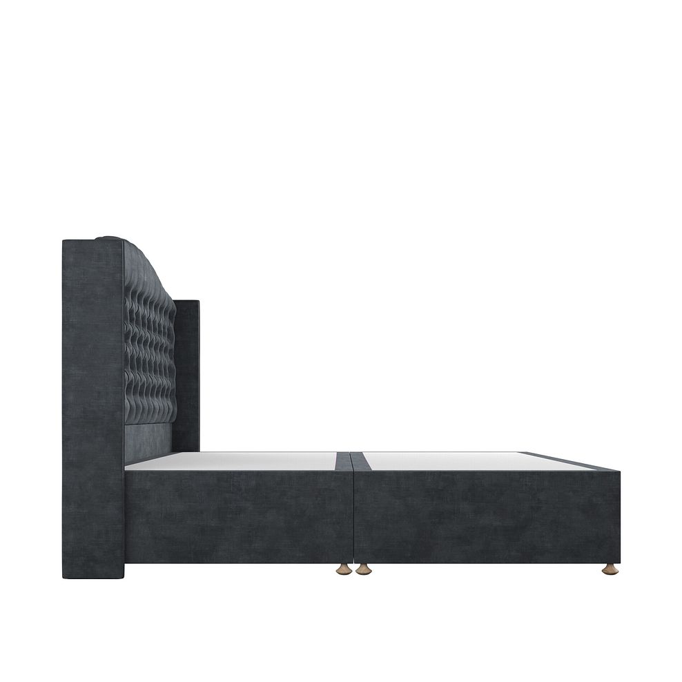 Kendal Super King-Size Divan Bed with Winged Headboard in Heritage Velvet - Charcoal 4