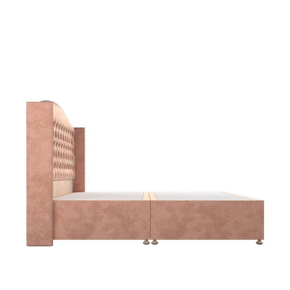 Kendal Super King-Size Divan Bed with Winged Headboard in Heritage Velvet - Powder Pink 4