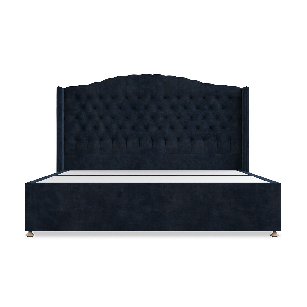 Kendal Super King-Size Divan Bed with Winged Headboard in Heritage Velvet - Royal Blue 3