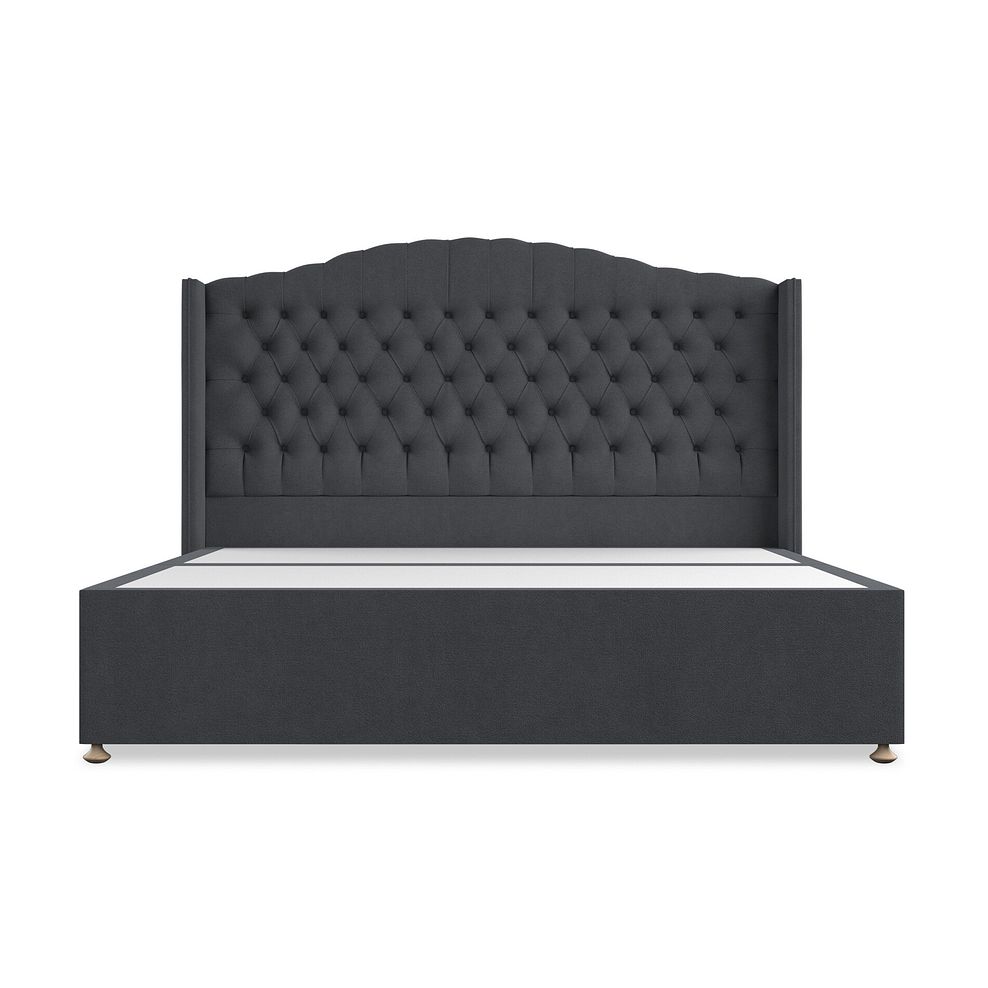Kendal Super King-Size Divan Bed with Winged Headboard in Venice Fabric - Anthracite 3