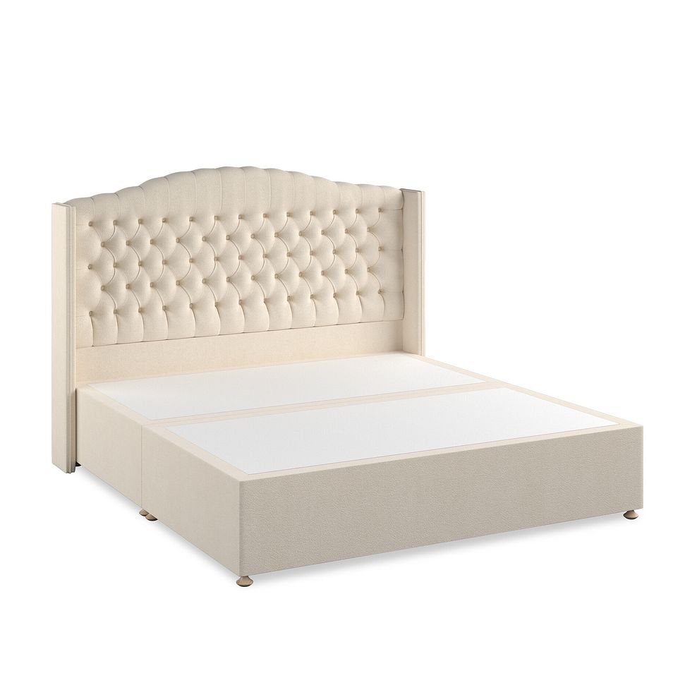 Kendal Super King-Size Divan Bed with Winged Headboard in Venice Fabric - Cream 2