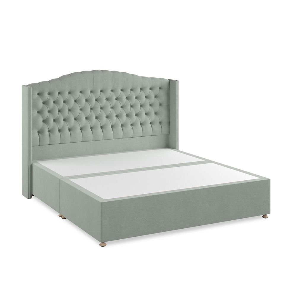 Kendal Super King-Size Divan Bed with Winged Headboard in Venice Fabric - Duck Egg 2