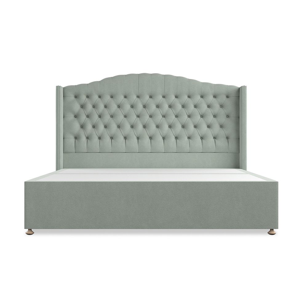 Kendal Super King-Size Divan Bed with Winged Headboard in Venice Fabric - Duck Egg 3