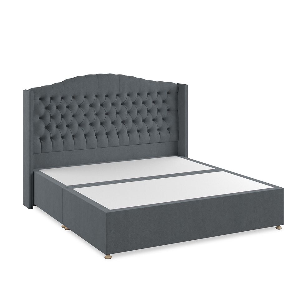 Kendal Super King-Size Divan Bed with Winged Headboard in Venice Fabric - Graphite 2