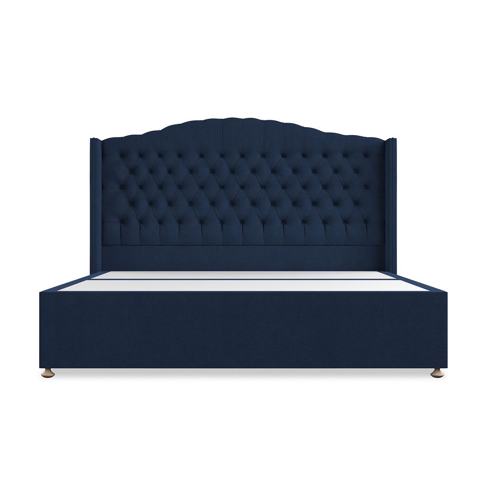 Kendal Super King-Size Divan Bed with Winged Headboard in Venice Fabric - Marine 3
