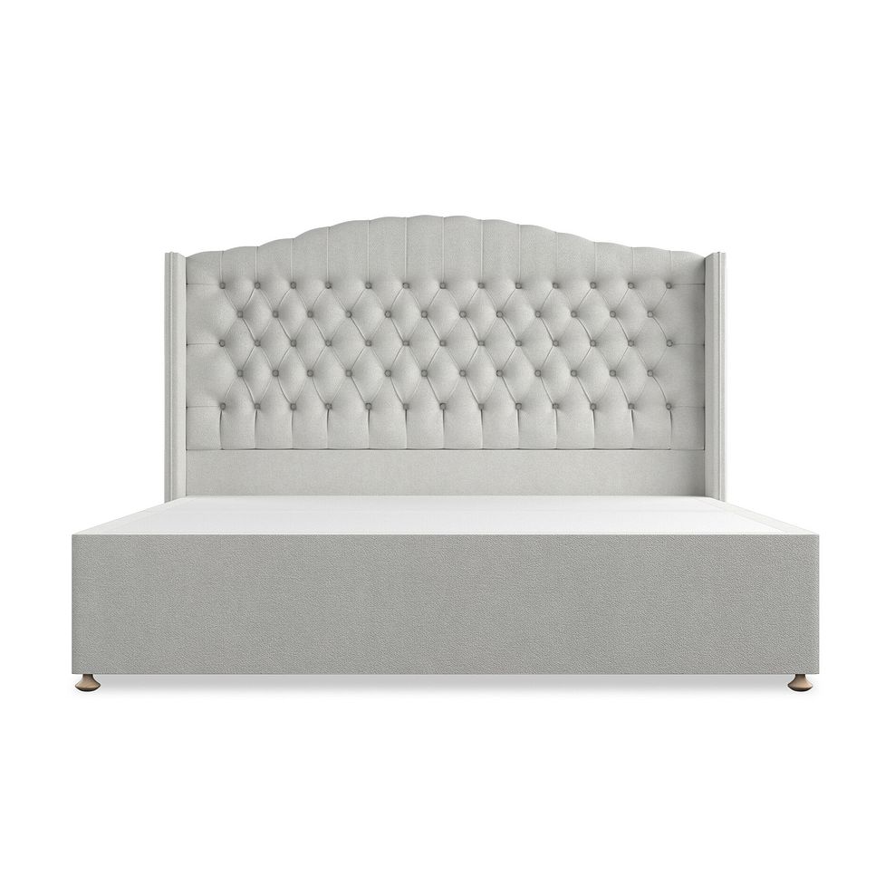 Kendal Super King-Size Divan Bed with Winged Headboard in Venice Fabric - Silver 3
