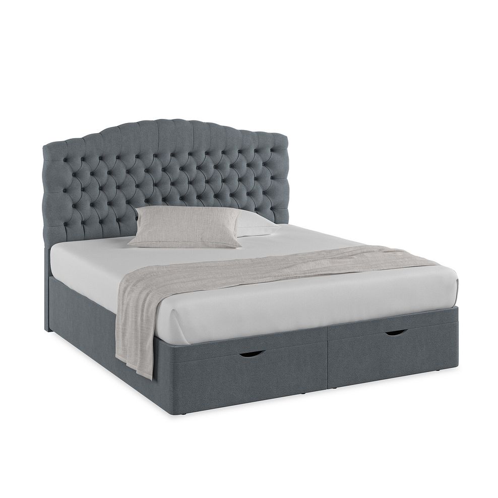 Kendal Super King-Size Storage Ottoman Bed in Venice Fabric - Graphite 1