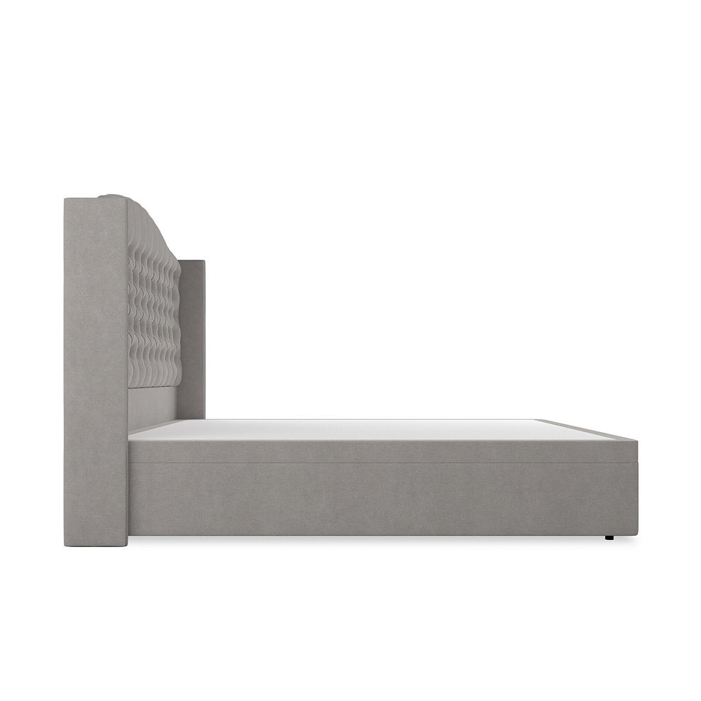 Kendal Super King-Size Storage Ottoman Bed with Winged Headboard in Venice Fabric - Grey Thumbnail 5