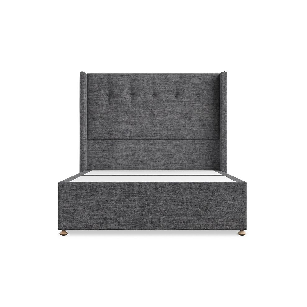 Kent Double 2 Drawer Divan Bed with Winged Headboard in Brooklyn Fabric - Asteroid Grey 3