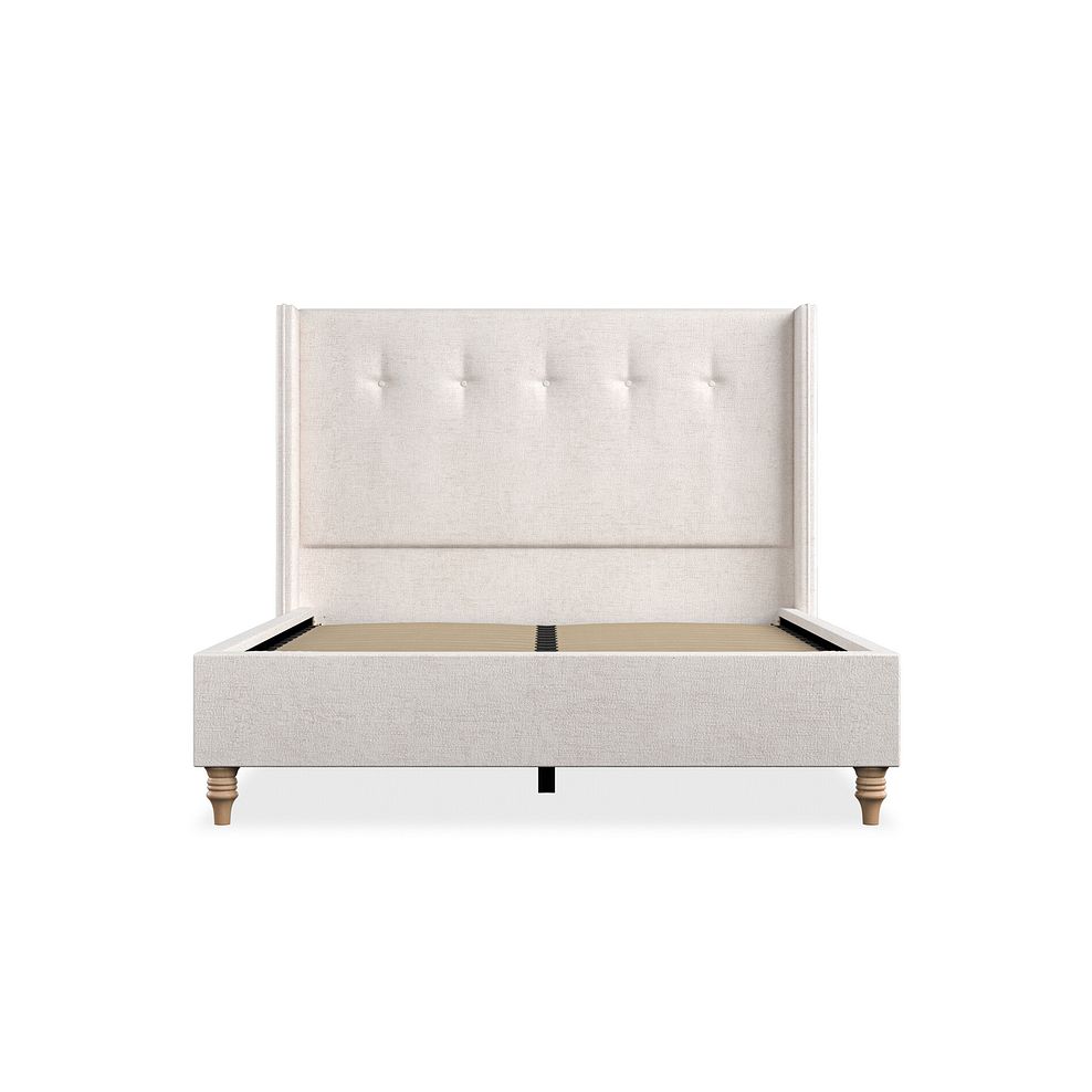 Kent Double Bed with Winged Headboard in Brooklyn Fabric - Lace White 3